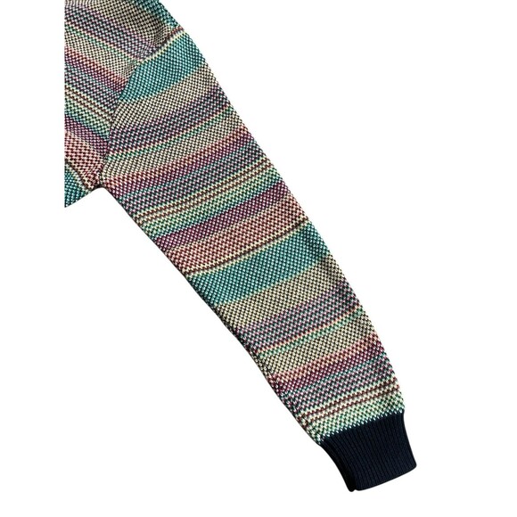 Teddy Fresh Striped Rainbow Pullover Knit Cotton Sweater Crew Neck Size S - Picture 9 of 11